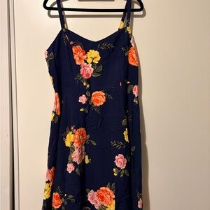 Old Navy Navy Blue Floral Dress